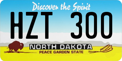 ND license plate HZT300