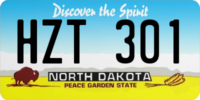 ND license plate HZT301