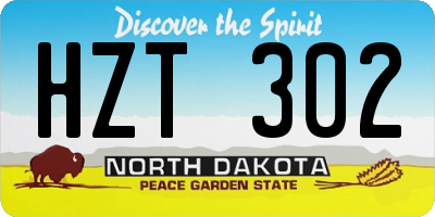 ND license plate HZT302