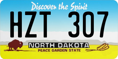 ND license plate HZT307