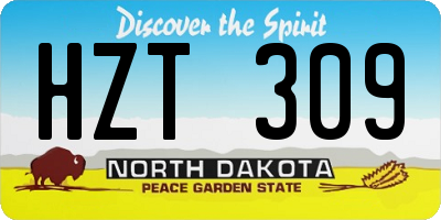 ND license plate HZT309