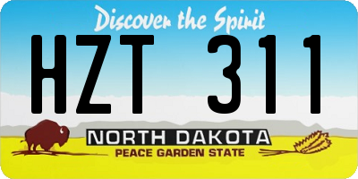 ND license plate HZT311