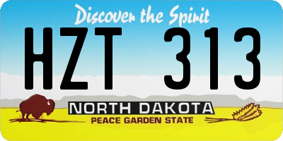 ND license plate HZT313