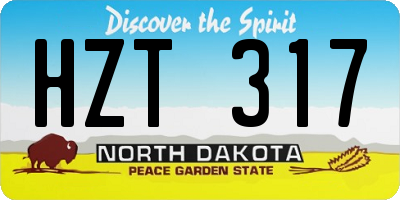 ND license plate HZT317
