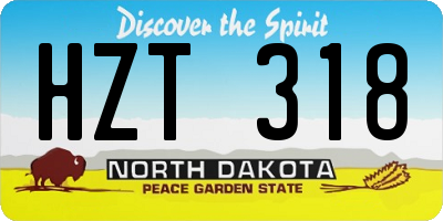 ND license plate HZT318