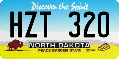 ND license plate HZT320