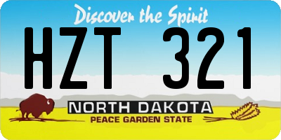 ND license plate HZT321