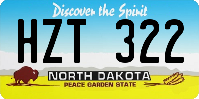 ND license plate HZT322