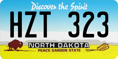 ND license plate HZT323