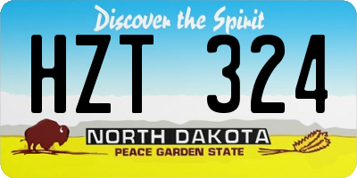 ND license plate HZT324