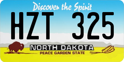 ND license plate HZT325