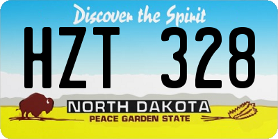 ND license plate HZT328