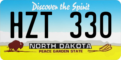 ND license plate HZT330
