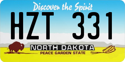 ND license plate HZT331
