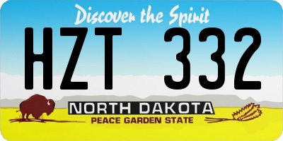 ND license plate HZT332