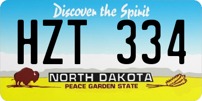 ND license plate HZT334