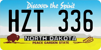 ND license plate HZT336