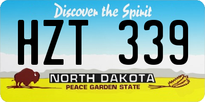 ND license plate HZT339