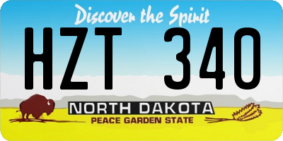 ND license plate HZT340