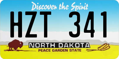 ND license plate HZT341