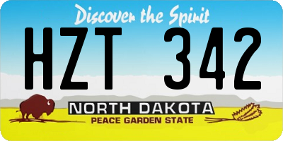 ND license plate HZT342