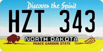 ND license plate HZT343