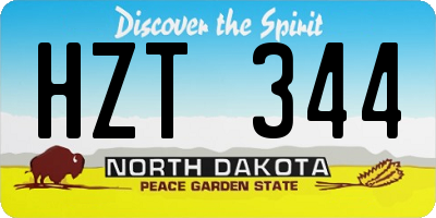 ND license plate HZT344