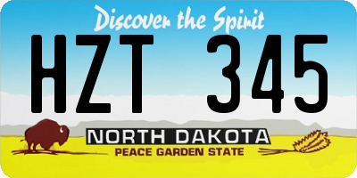ND license plate HZT345