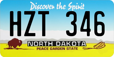ND license plate HZT346