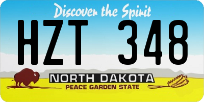 ND license plate HZT348