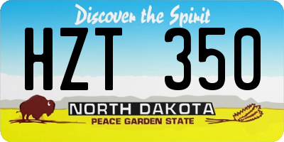 ND license plate HZT350