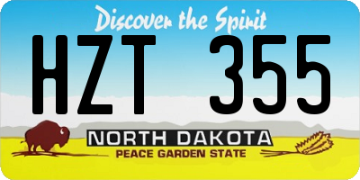 ND license plate HZT355