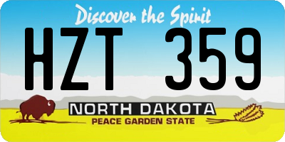 ND license plate HZT359