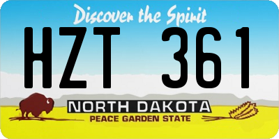 ND license plate HZT361