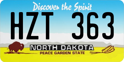 ND license plate HZT363