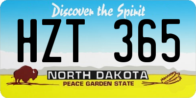 ND license plate HZT365