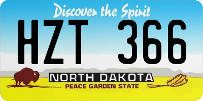 ND license plate HZT366