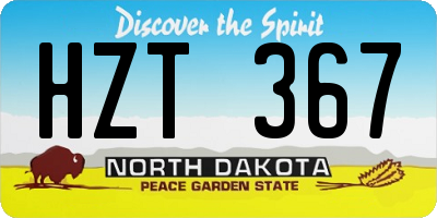 ND license plate HZT367