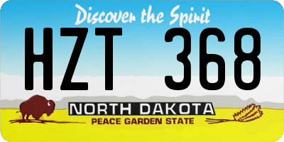 ND license plate HZT368