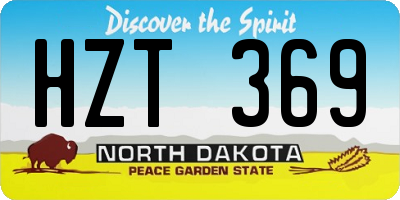 ND license plate HZT369