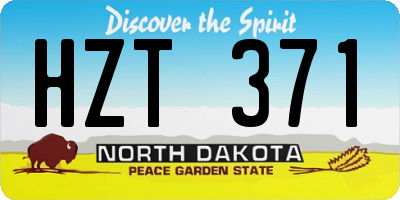 ND license plate HZT371