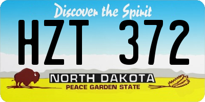 ND license plate HZT372