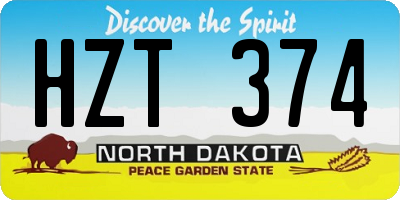 ND license plate HZT374