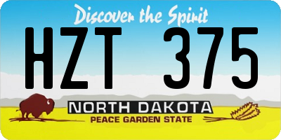 ND license plate HZT375