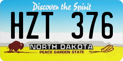 ND license plate HZT376