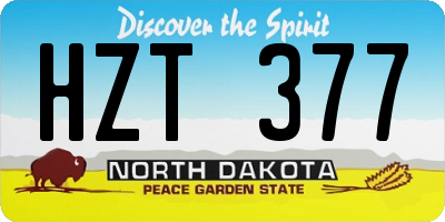 ND license plate HZT377