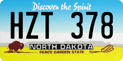 ND license plate HZT378