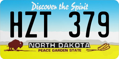 ND license plate HZT379