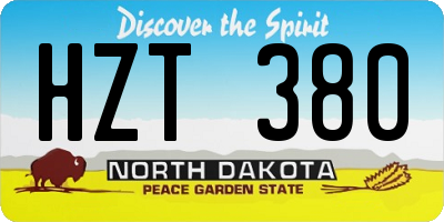 ND license plate HZT380