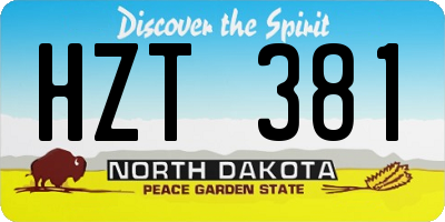 ND license plate HZT381